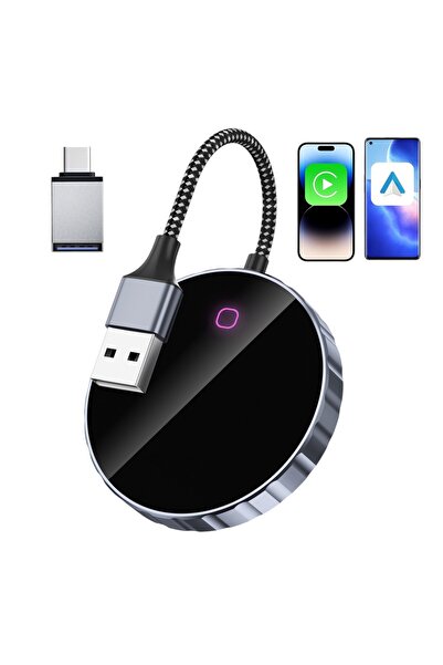 LONDEMM Adaptor Auto Wireless 2 in 1 LONDEMM, Modul Apple CarPlay & Android Auto, Procesor AI