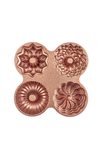 Nehir Elisa Rose Gold 4-Piece Cast Iron Cake Mold