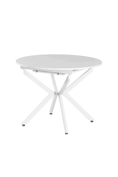 DacEnergy Extendable dining table, white, 100x100-140x75 cm, ABERO TYPE 1