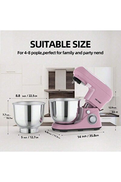 CHEFTRONIC Electric Blender Multifunctional Mixer Vertical Food Processor 5L 6 Adjustable Speeds Blender Whisk