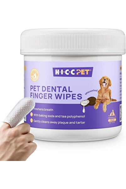 HICC PET مناديل تنظيف أسنان الكلاب والقطط، تزيل رائحة الفم الكريهة عن طريق إز...