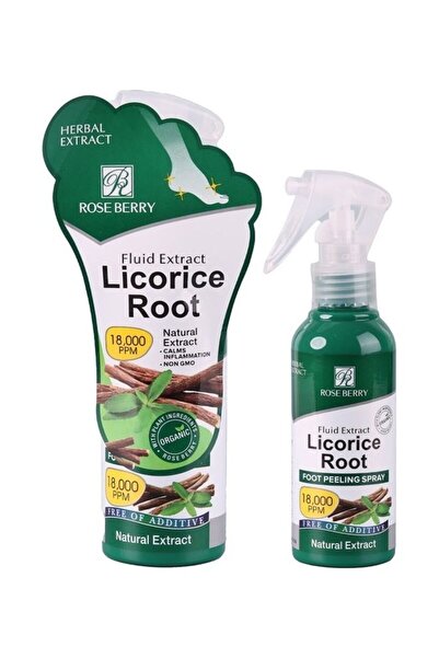 roseberry بخاخ سائل بخلاصة التوت الوردي لتقشير القدمين مع خلاصة جذر عرق السوس...