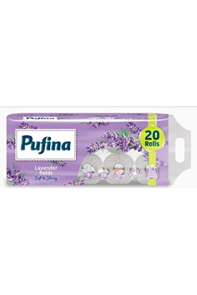 PUFINA 20 de role de hârtie igienică, 3 straturi, cu aromă de lavandă