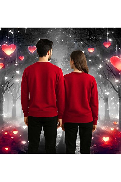 SEDİRLİ Unisex Valentine's Day Printed Adult Swaetshirt 3 Thread Rasterated