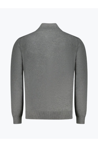 Norway Men's Cardigan with Embroidered Mini Logo, Dark Grey