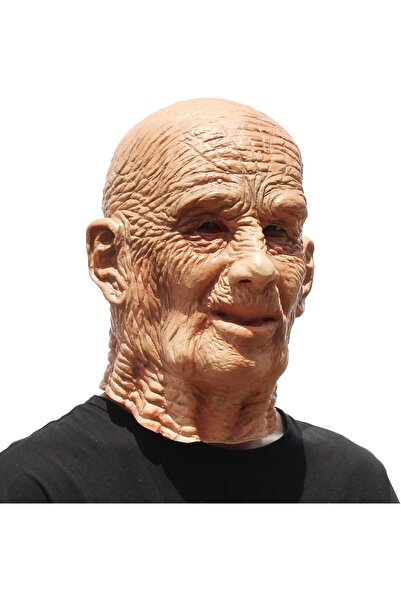 Generic PartyHop Old Man Mask - Realistic Latex Wrinkle Full Head Mask (Brown)