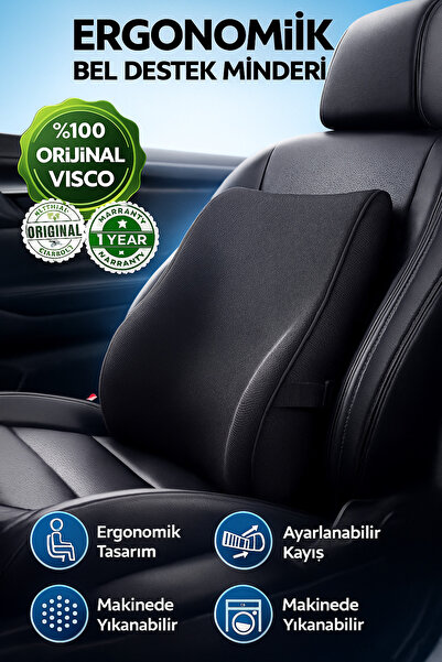EpiRelax Visco Ortopedik Bel Yastığı – Bel Kavisine Tam Uyumlu, Uzun Süre Otu...