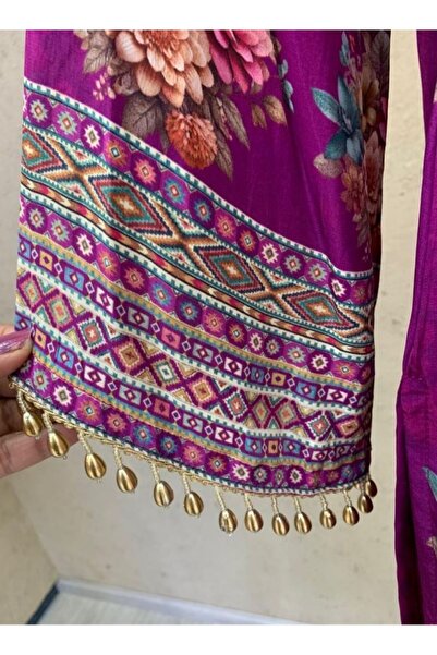 HashtagBe Purple Floral Palazzo Suit Set