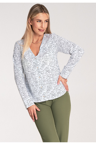 Figl Bluză elegantă de damă - bluză cu imprimeu și inscripții - M1047 mărimea L