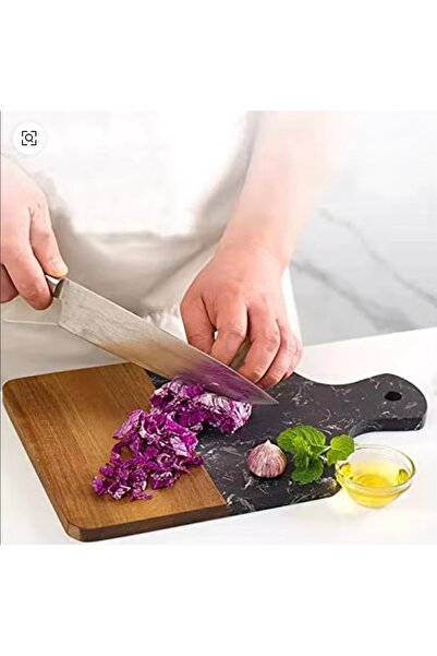 cc bin shihon Luxury double-sided marble/wood cutting and serving board, 33*21.7cm