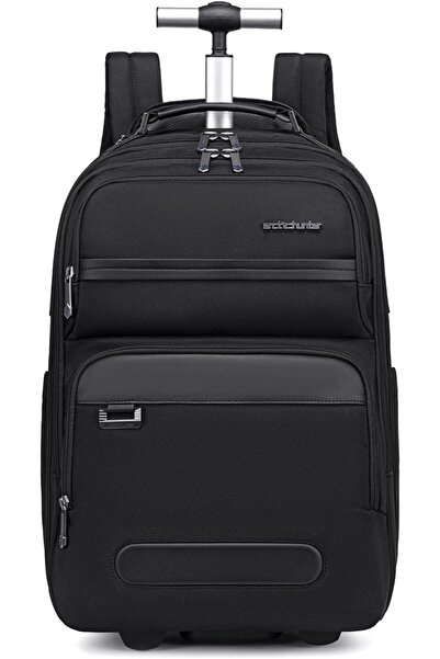 ah arctic hunter Trolley Business Backpack for Men 30L - Water Resistant, 17-inch Laptop Pocket, Bla
