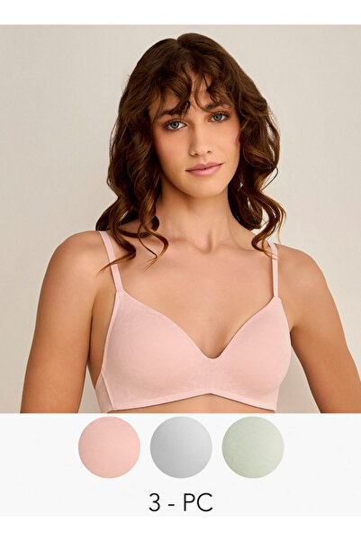 FAV 3-Pack Floral Lace Seamless Bra