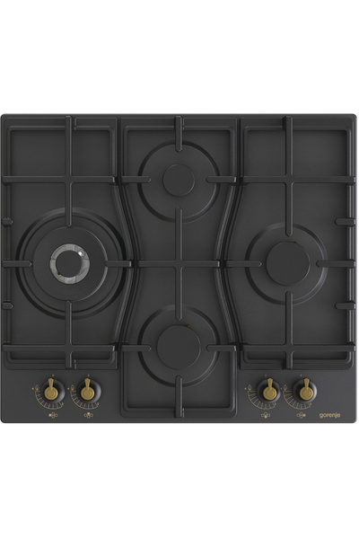 Gorenje Built-in gas hob, GW6D42CLB, 60cm, 4 hobs, 8150W, mechanical control, black