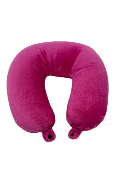OEM Pernă de călătorie pentru gât cu micro-perle și husă de catifea, roz