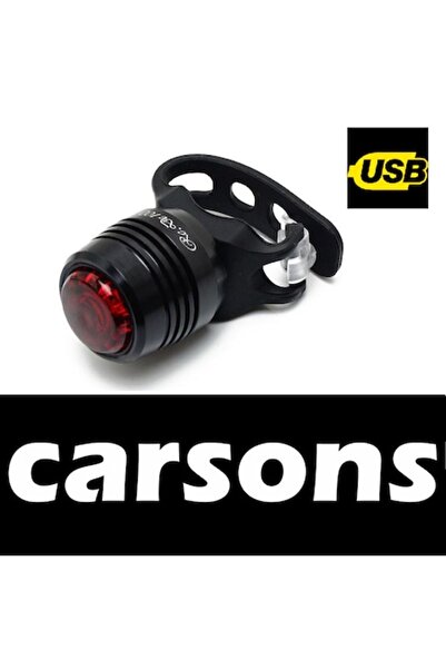 Carsons STOP RUBY USB Rechargeable Rear Bike Light, 3 Modes, Aluminum Alloy, Black
