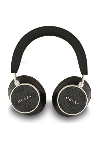 Guess Wireless Bluetooth Headphones with ANC, On-Ear Design, Leather, Classic 4G Logo, Black