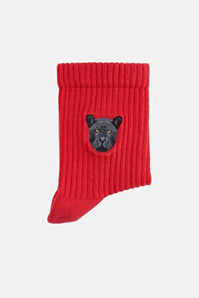 WWF Market Jaguar Towel Socks - Red