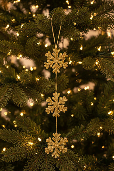 Brandsmiths زينة شجرة على شكل ندفة ثلج ذهبية