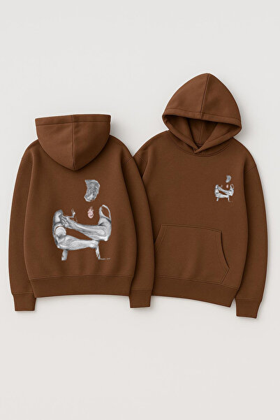 CLASSY.MODA Unisex cu glugă supradimensionat cu imprimeu Swea tricou – Siluet...