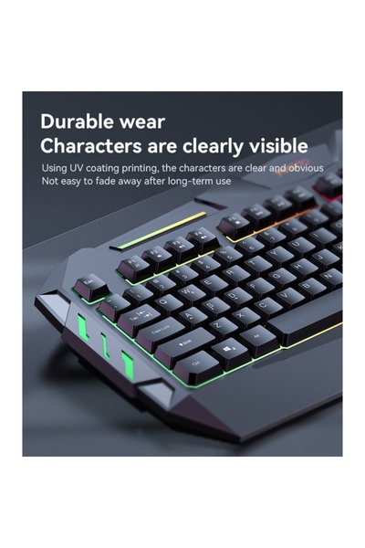 Yesido Mechanical Gaming Keyboard with RGB Lighting, 104 Keys Full-Layout, 1.5m USB Connection, Black