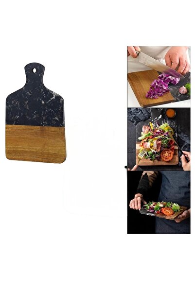 cc bin shihon Luxury double-sided marble/wood cutting and serving board, 33*21.7cm