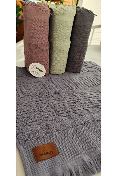 A.Z.H. (Set with 4Th Bag) Avangard Series Dowry Jacquard 50X90 Cm. Bukle Textured Hand, Face Towel