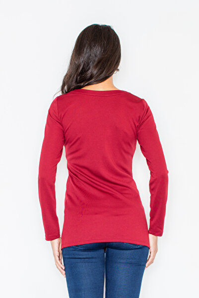 Figl Cherry blouse with buttons at the neckline and pocket, M156, size L