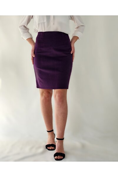 YAXİ MEDİAS FUSTA CREION CU TROSA DE CATIFEA MOV