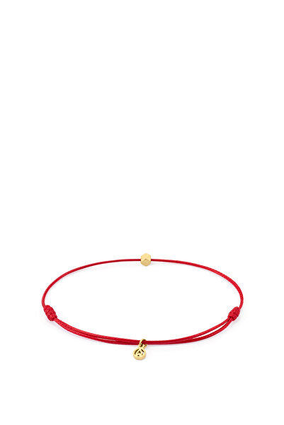 Atolyewolf Altın Kaplama Kırmızı Şans Bileklik