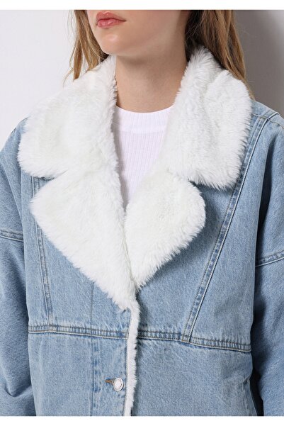 Colin's Oversize Fit Zippered Unlined Women's Blue Jacket