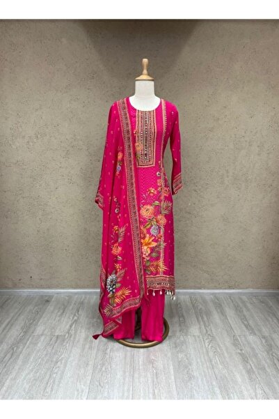HashtagBe Pink Floral Embellished Suit Set