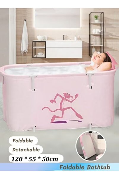 Generic Foldable Bathtub Portable Freestanding Soaking Bathing Tub Folding Spa Tub For Hot Ice Bath Pink
