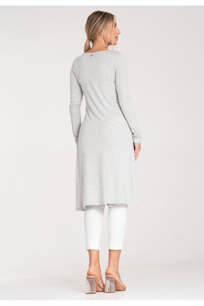 Figl Women's long blouse - Long sleeve blouse - gray blouse M1075 size L