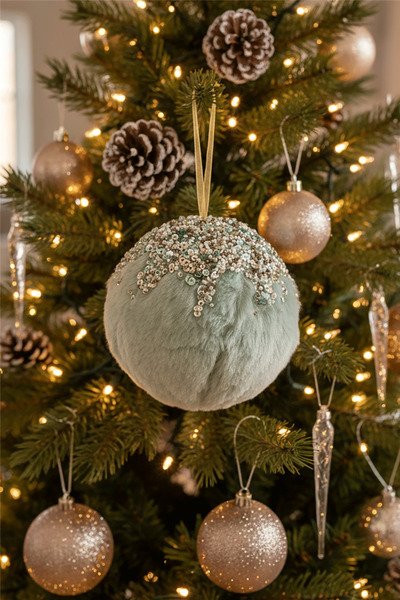 Brandsmiths زخرفة شجرة كبيرة مطرزة بالحجر المخملي