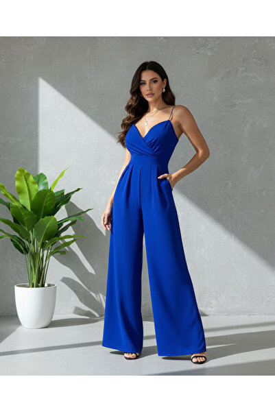MQ Off-shoulder jumpsuit, woven suit with a satin surface