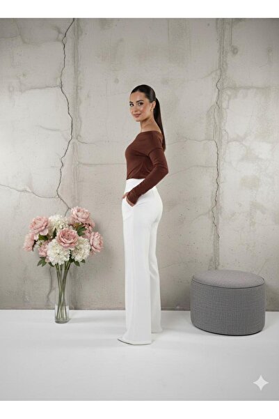 BY HUPE Drape/ Ruched Detail Draped Asymmetrical Neckline Knitted Sandy Blouse