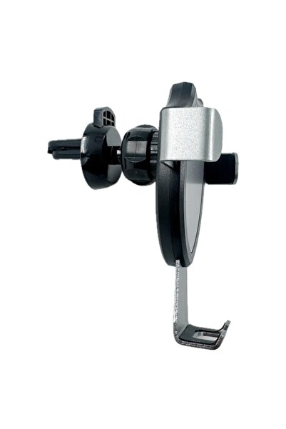OEM 2-in-1 Gravitational Car Phone Holder - Vent Clip or Adhesive Mount, Metallic Shield Design, Univers