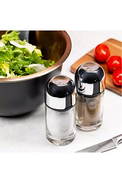 Kinghoff Set of 2 salt and pepper shakers, 11.2x5.8x12.7 cm, capacity 100 grams,