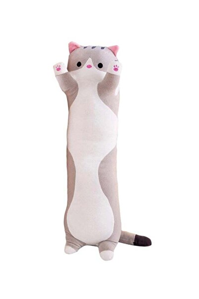 Generic Cat Shaped Plush Pillow Polyester Grey 30X15X20cm