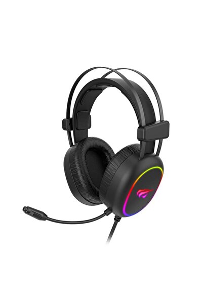 Havit Gaming Headset with Microphone, RGB Lighting, USB Connection + 3.5mm Jack, Black