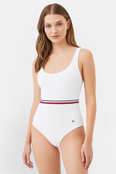Tommy Hilfiger Women Square Neck Non Padded One Piece, White