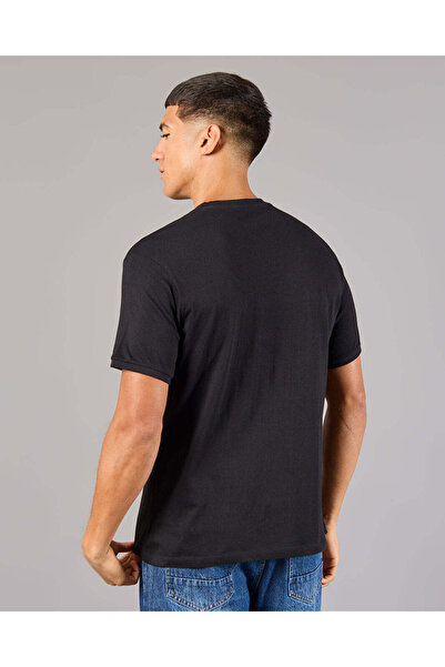 REDTAG Men Black Printed Sports T-Shirt