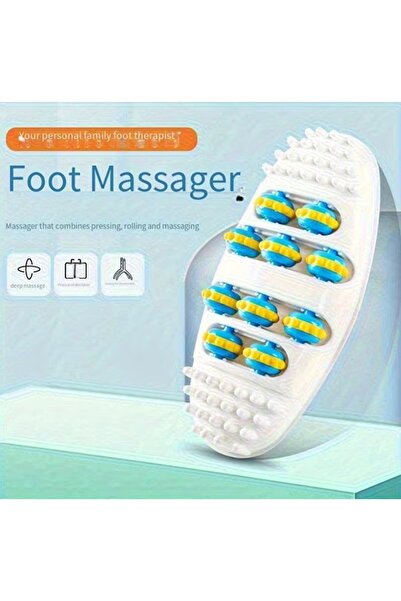 Eşya Dünyası 3D Shiatsu Ayak Masaj Aleti – Döner Tekerlekli Akupunktur Noktal...