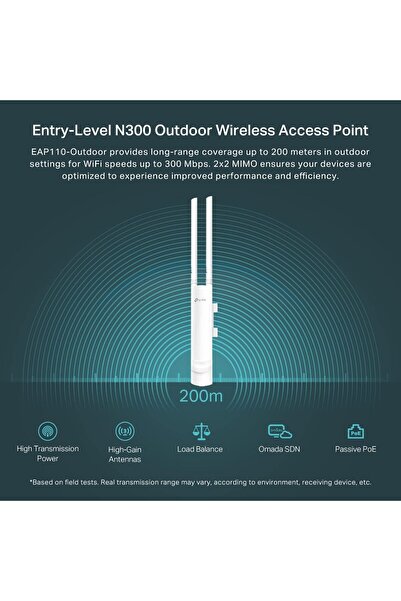 TP-LINK EAP110-Outdoor V3 Omada N300 Wireless Outdoor Access Point