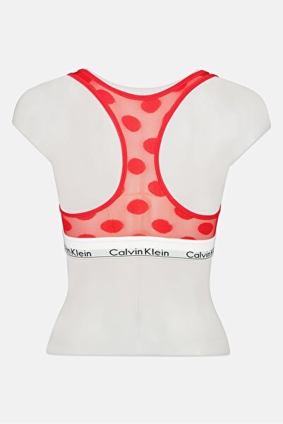 Calvin Klein Women Brand Logo Polka Dot Unlined Bralette, Red