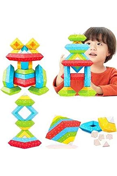 Arabest 30 pieces of 1-6 years old children, pyramid stacking building blocks preschool educational toys