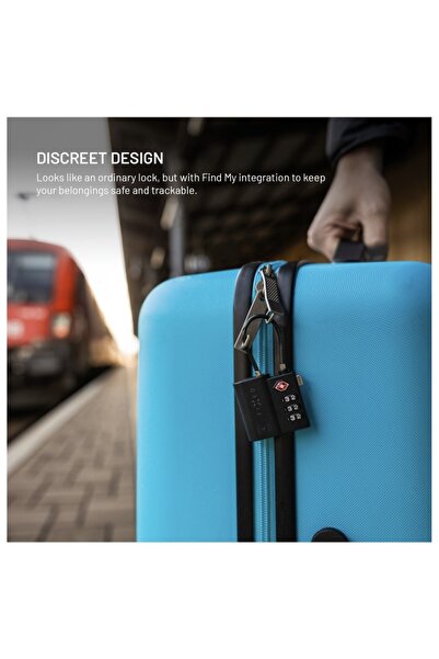 FIXED Smart Tracker, Travel Lock with Location, Apple Find My, Bluetooth 5.2, USB-C, IPX4, 60mAh, Black