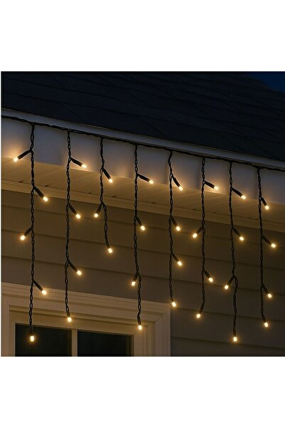 Merry Christmas Christmas Installation 12m Dove Type Fringe with 240 Warm White LEDs, Small Flash Bulb for Outdoor