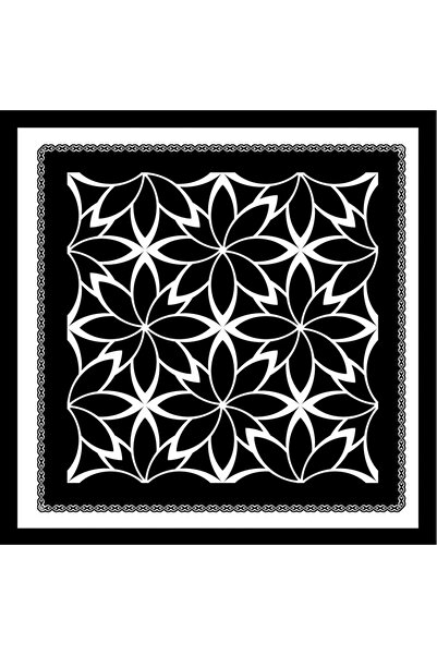 AFVENTE Φουλάρι με σχέδιο Λευκό-Μαύρο