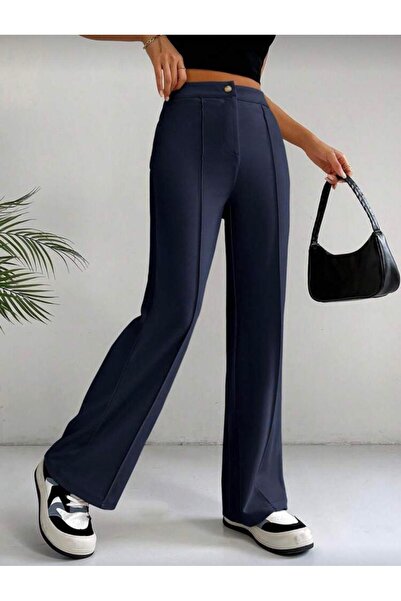 LOUİSA Жіночі брюки-палаццо з еластичного матеріалу синього кольору